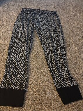 Victoria's Secret PINK Black & White Logo Lounge Pants